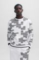 Cotton-terry relaxed-fit sweatshirt with logo print, White