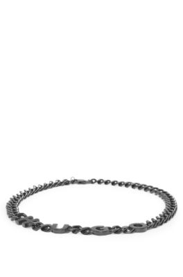 HUGO - Curb-chain necklace with inserted logo letters