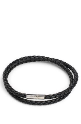 Hugo boss plaited hot sale leather bracelet