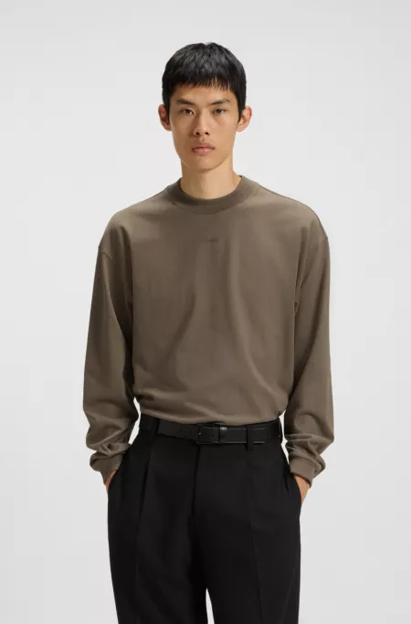 Cotton-jersey relaxed-fit T-shirt with logo print