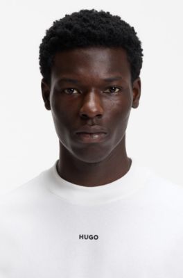 Cotton-jersey relaxed-fit T-shirt with logo print, White