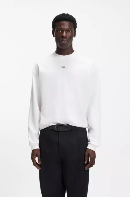 Cotton-jersey relaxed-fit T-shirt with logo print