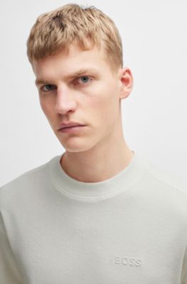 BOSS - Relaxed-Fit T-Shirt aus Baumwoll-Frottee mit Logo-Detail