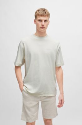 BOSS - Relaxed-Fit T-Shirt aus Baumwoll-Frottee mit Logo-Detail