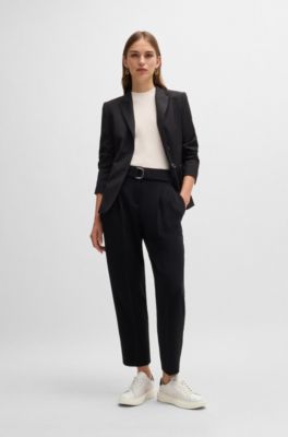 Lace-up trainers in leather with logo details, White