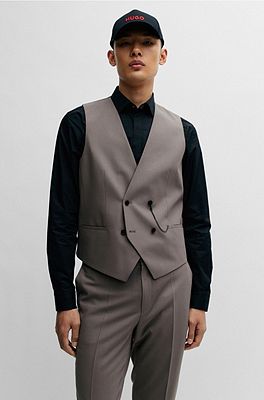 Mens suit with double breasted clearance waistcoat