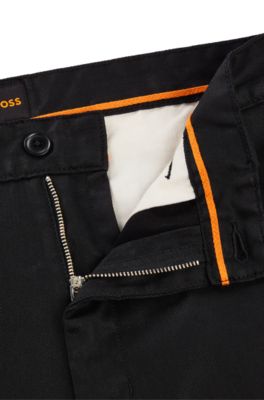 BOSS - Straight-Fit Hose aus elastischem Baumwoll-Twill 