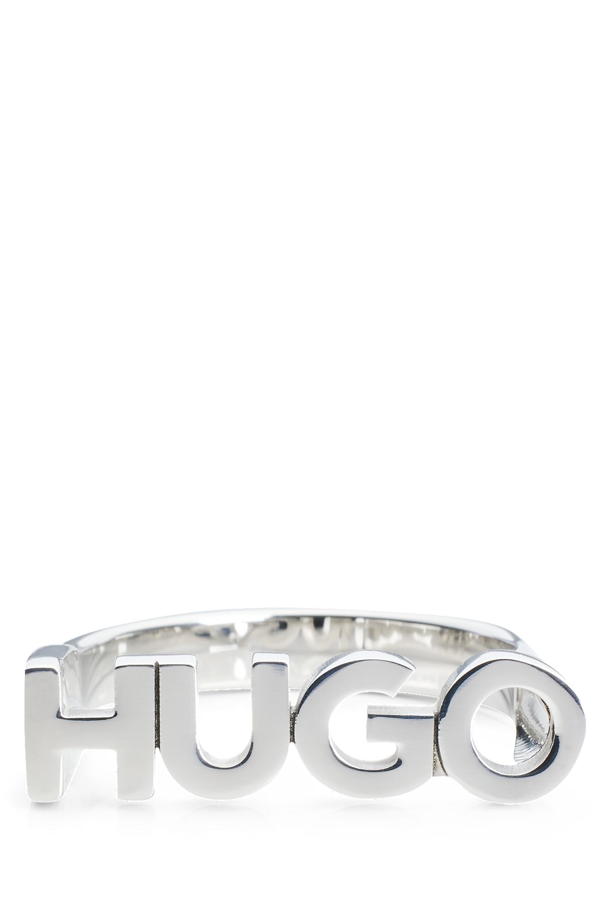 Logo ring in polished stainless steel, Silver