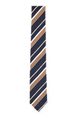 Silk-jacquard tie with all-over diagonal stripe, Patterned