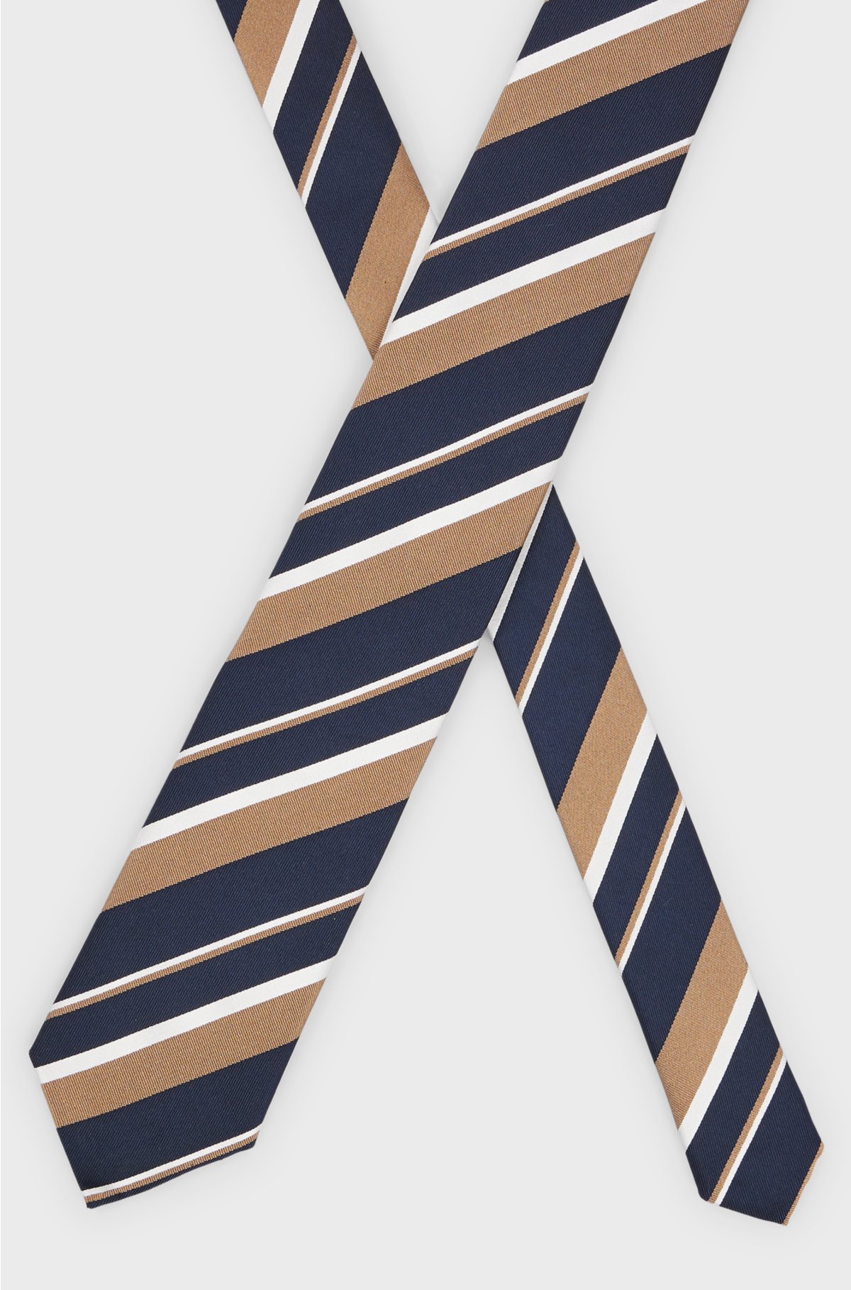 Silk-jacquard tie with all-over diagonal stripe, Patterned