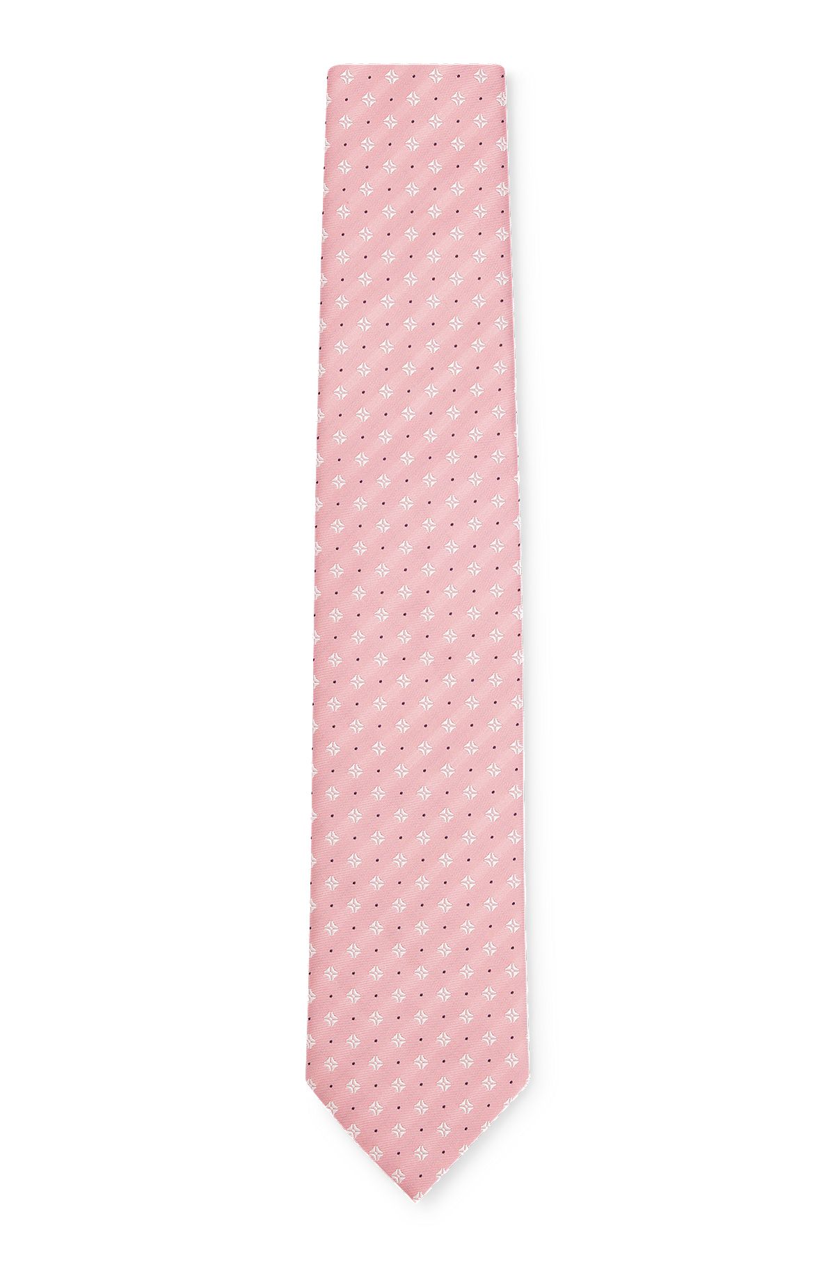 Галстук из смесового шелка с жаккардовым узором, светло-розовый