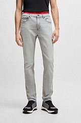 Slim-fit jeans in light-grey denim, Light Grey