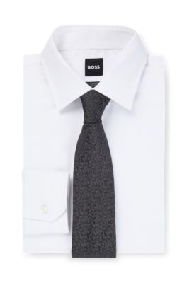 BOSS Silkblend tie with jacquard pattern