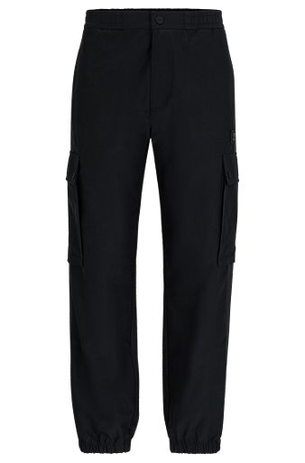 Regular-fit trousers in water-repellent material, Black