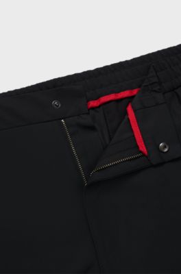 Regular-fit trousers in water-repellent material, Black