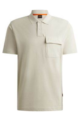 BOSS - Relaxed-fit cotton-piqué polo shirt with tonal pocket
