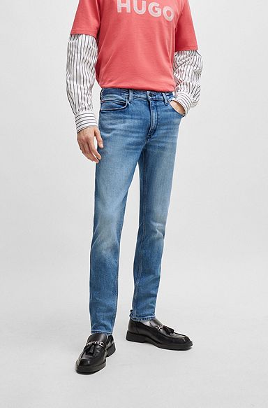 Extra slim-fit jeans van blauw stretchdenim, Blauw