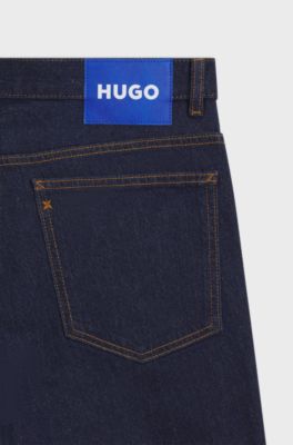 Slim-fit jeans in dark-blue stretch denim, Dark Blue