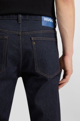 Slim-fit jeans in dark-blue stretch denim, Dark Blue