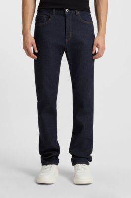 Slim-fit jeans in dark-blue stretch denim, Dark Blue
