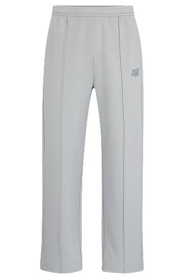 Relaxed-fit tracksuit bottoms in cotton-blend jacquard, Hugo boss