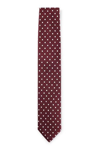 Krawatte aus Seiden-Jacquard mit feinem Muster, Dunkelrot