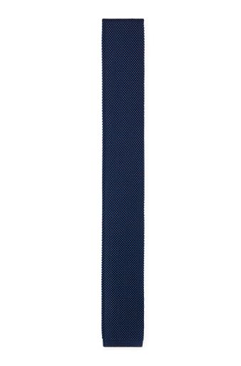 Krawatte aus Seiden-Mix mit Piqué-Struktur, Dunkelblau