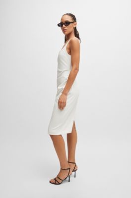 HUGO - Square-neck dress with gathered details