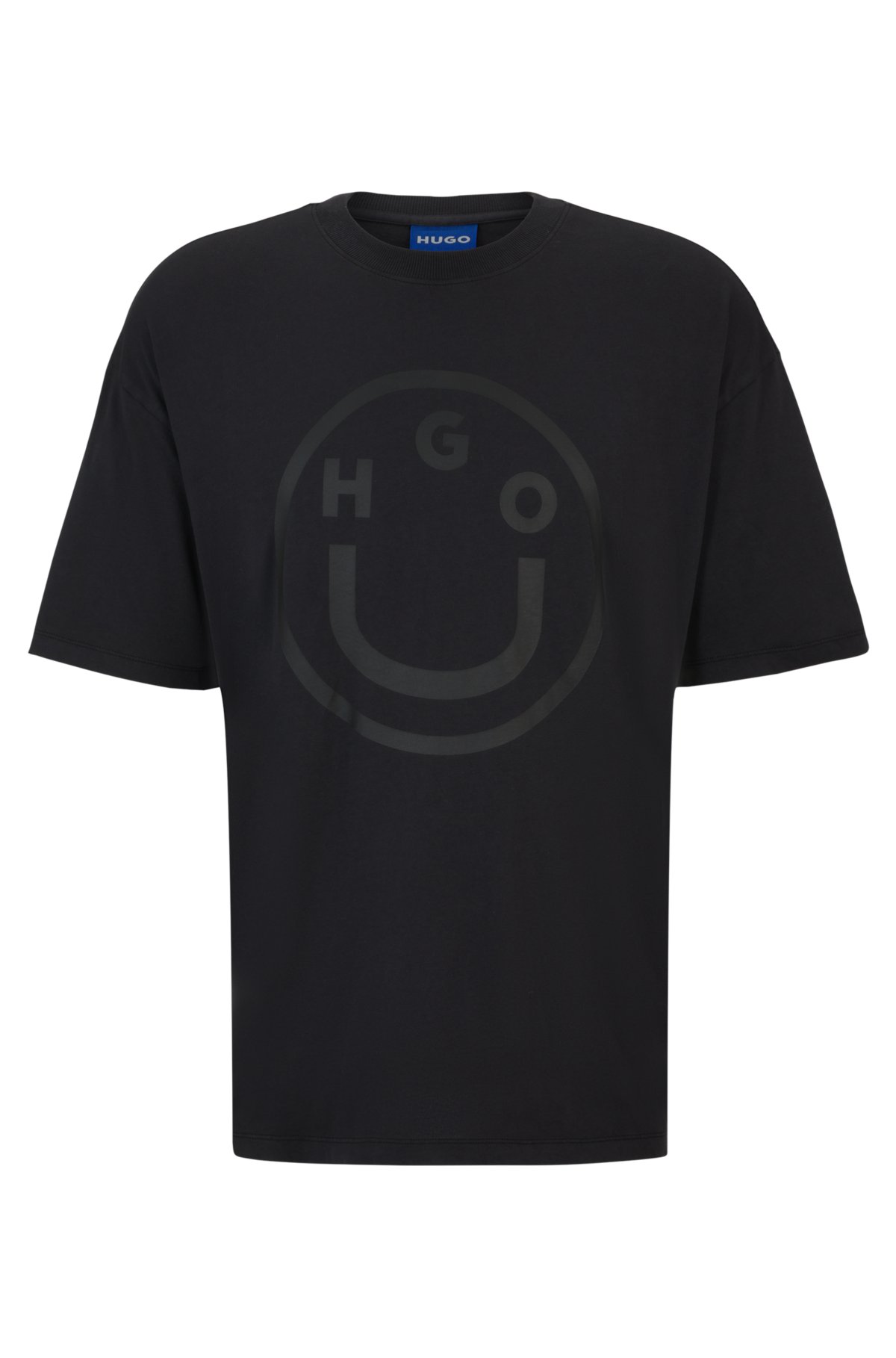 Oversized-fit T-shirt in cotton with new-season logo, Black
