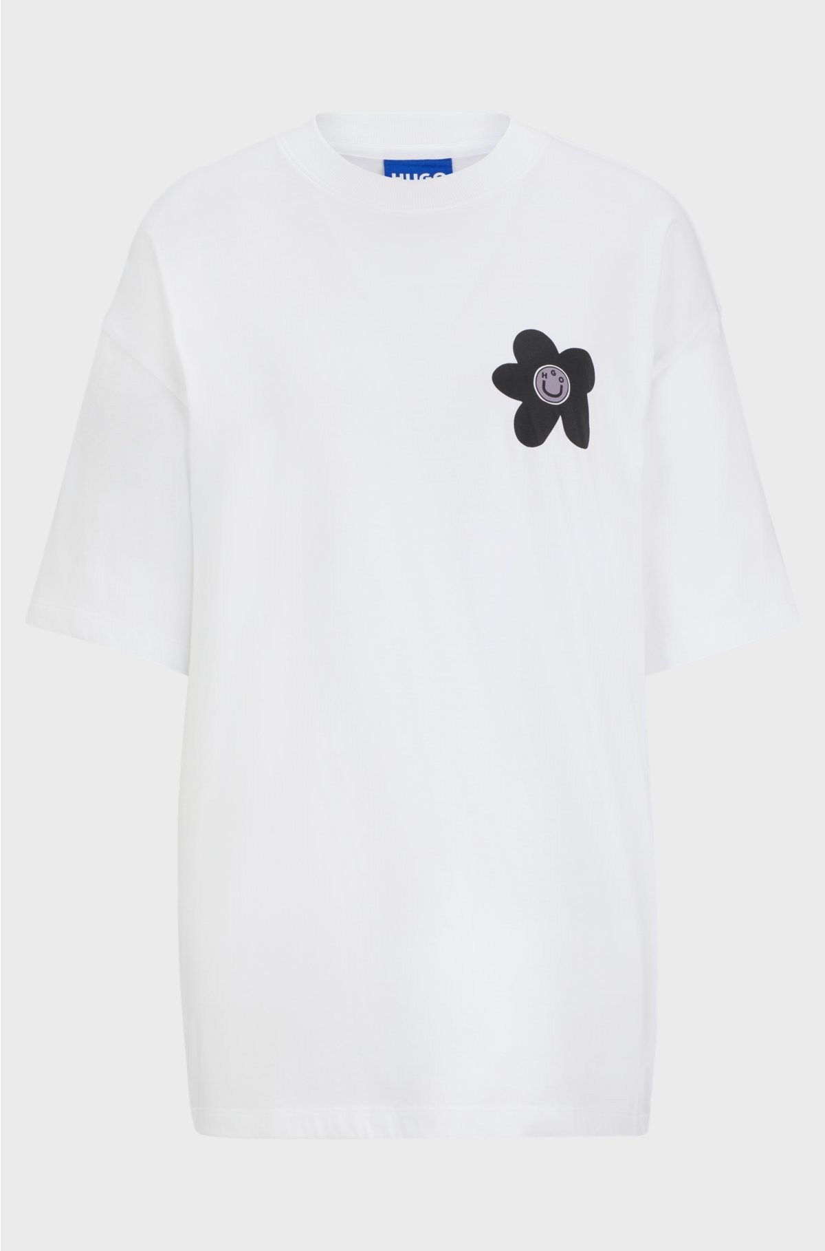 Oversized-fit T-shirt in cotton with new-season logo, White