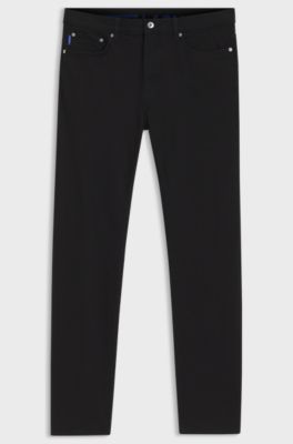 Slim-fit jeans in black stretch denim, Black