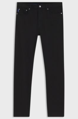 Slim-fit jeans in black stretch denim, Black