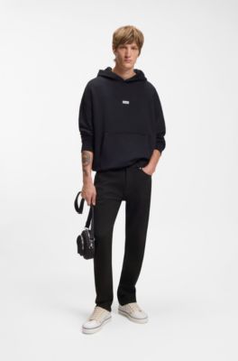 Slim-fit jeans in black stretch denim, Black