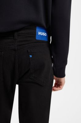 Slim-fit jeans van zwart stretchdenim, Zwart