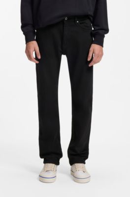 Slim-fit jeans in black stretch denim, Black