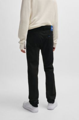 Jeans slim fit in denim elasticizzato nero, Nero