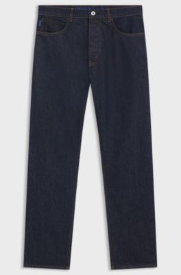 Jeans regular fit in denim blu scuro, Blu scuro