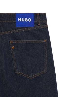 Regular-fit jeans in dark-blue denim, Dark Blue