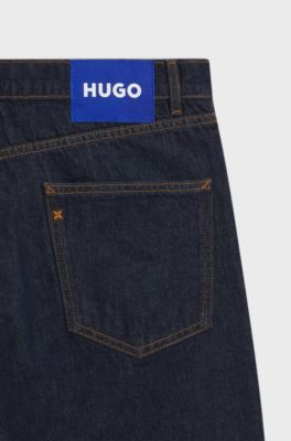 Regular-fit jeans in dark-blue denim, Dark Blue