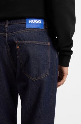 Jeans regular fit in denim blu scuro, Blu scuro