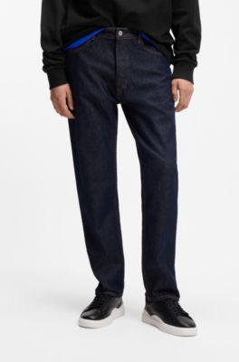 Regular-fit jeans in dark-blue denim, Dark Blue