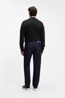 Jeans regular fit in denim blu scuro, Blu scuro