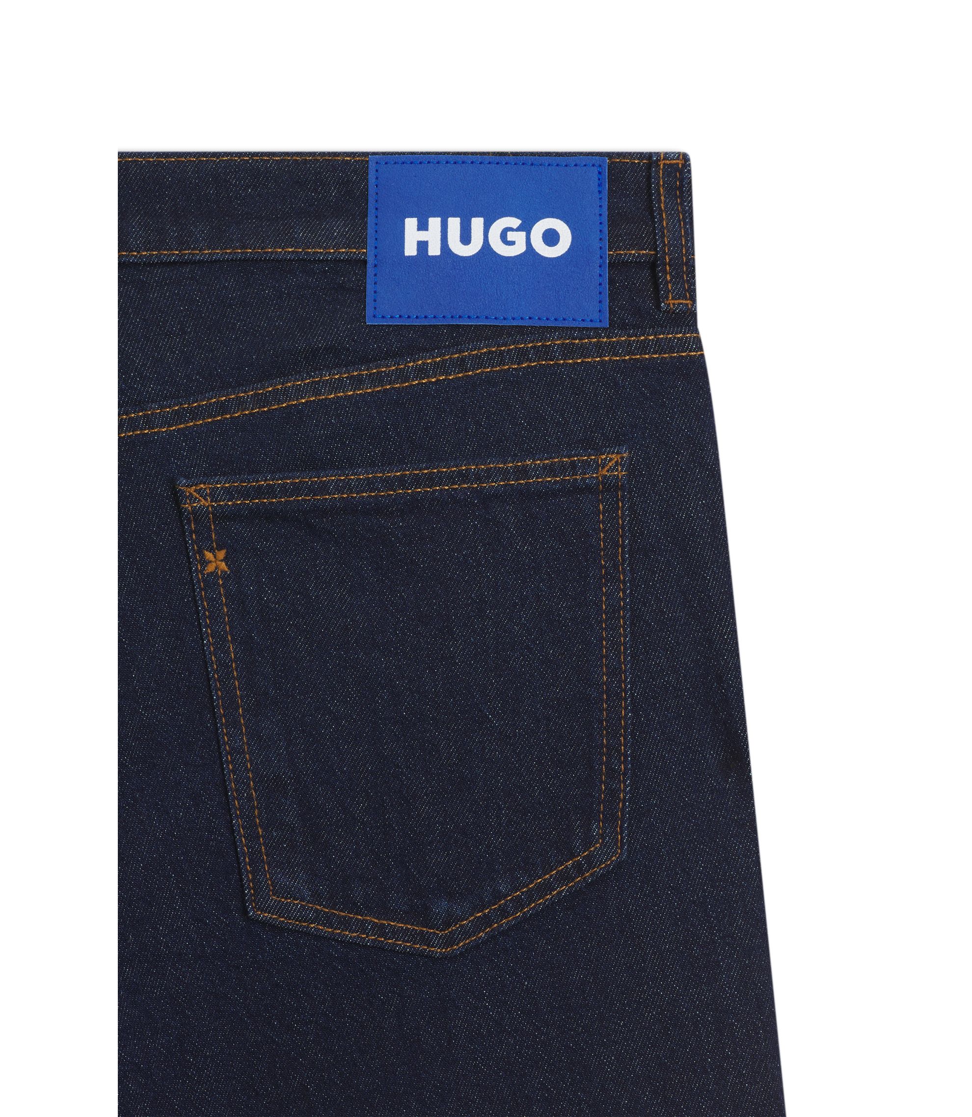 HUGO - テーパードフィットジーンズ ダークブルー ストレッチデニム 