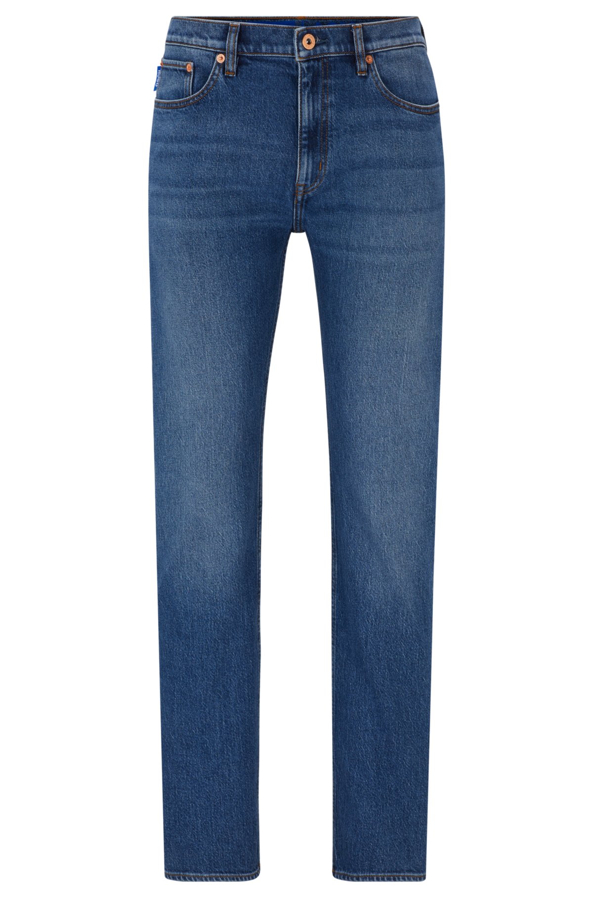 Slim-fit jeans in blue stretch denim, Blue