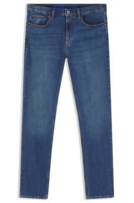 Hugo Slim-fit jeans in mid-blue stretch denim herr – bild 4