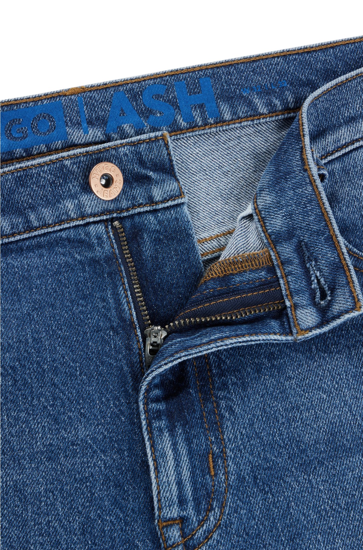 Slim-fit jeans in blue stretch denim, Blue