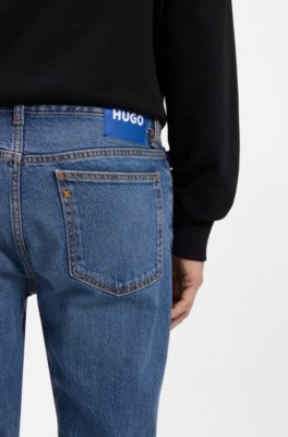 Hugo Slim-fit jeans in mid-blue stretch denim herr – bild 3