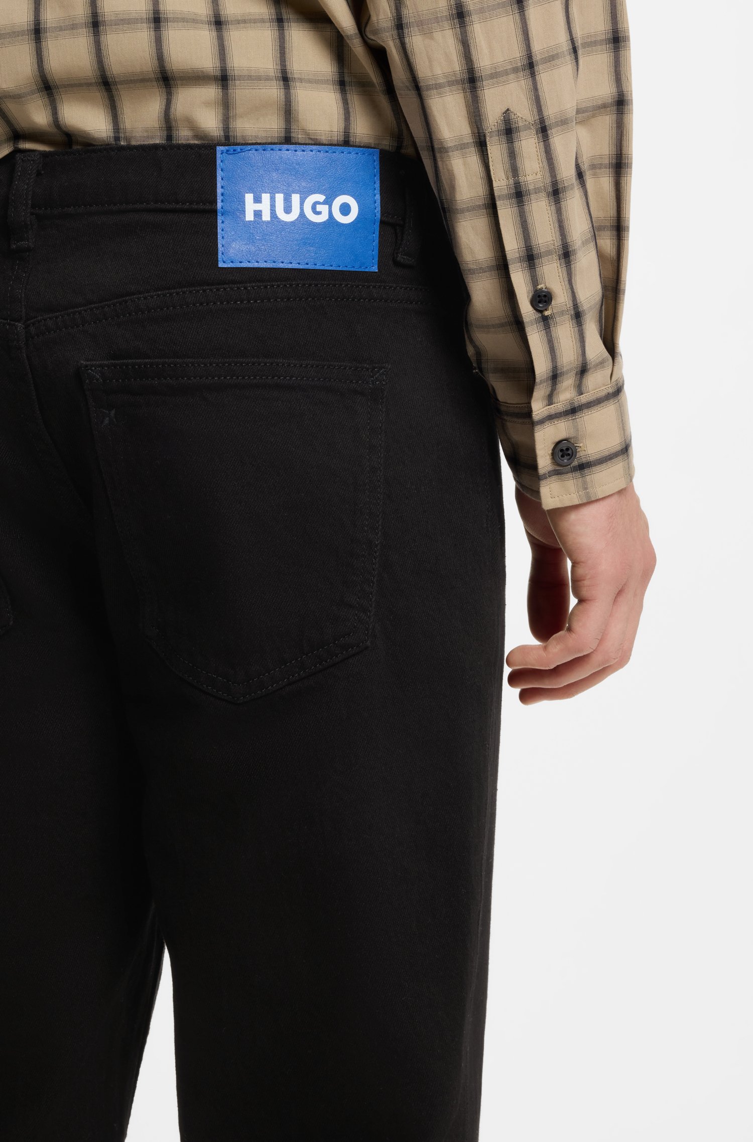 Hugo Tapered-fit jeans in black stretch denim herr – bild 3