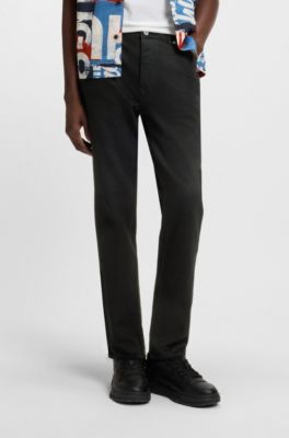 Tapered fit-jeans i svart stretchdenim, Svart