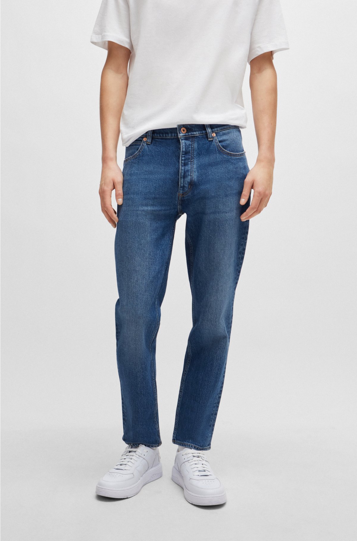 Slim Fit Jeans in Mid blue - Men, Denim | Burberry® Official